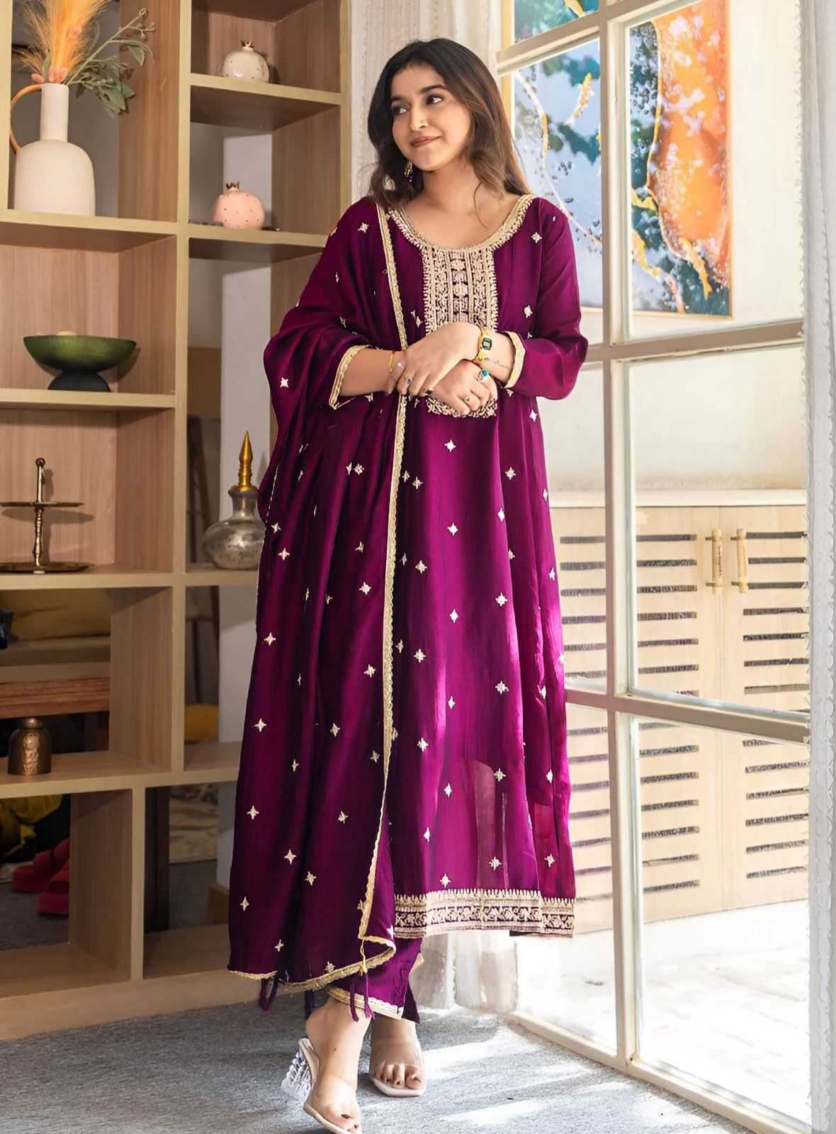 Vichitra Silk Designer Kurti