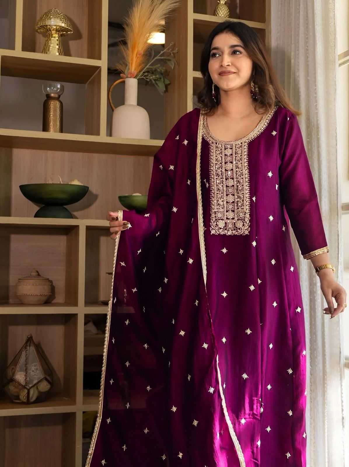 Vichitra Silk Designer Kurti