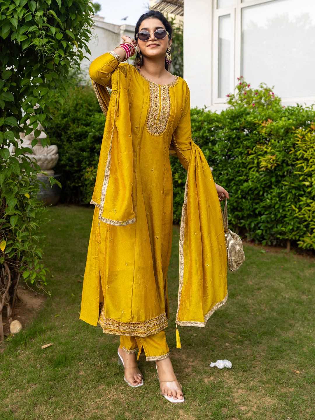 Vichitra Silk Designer Kurti