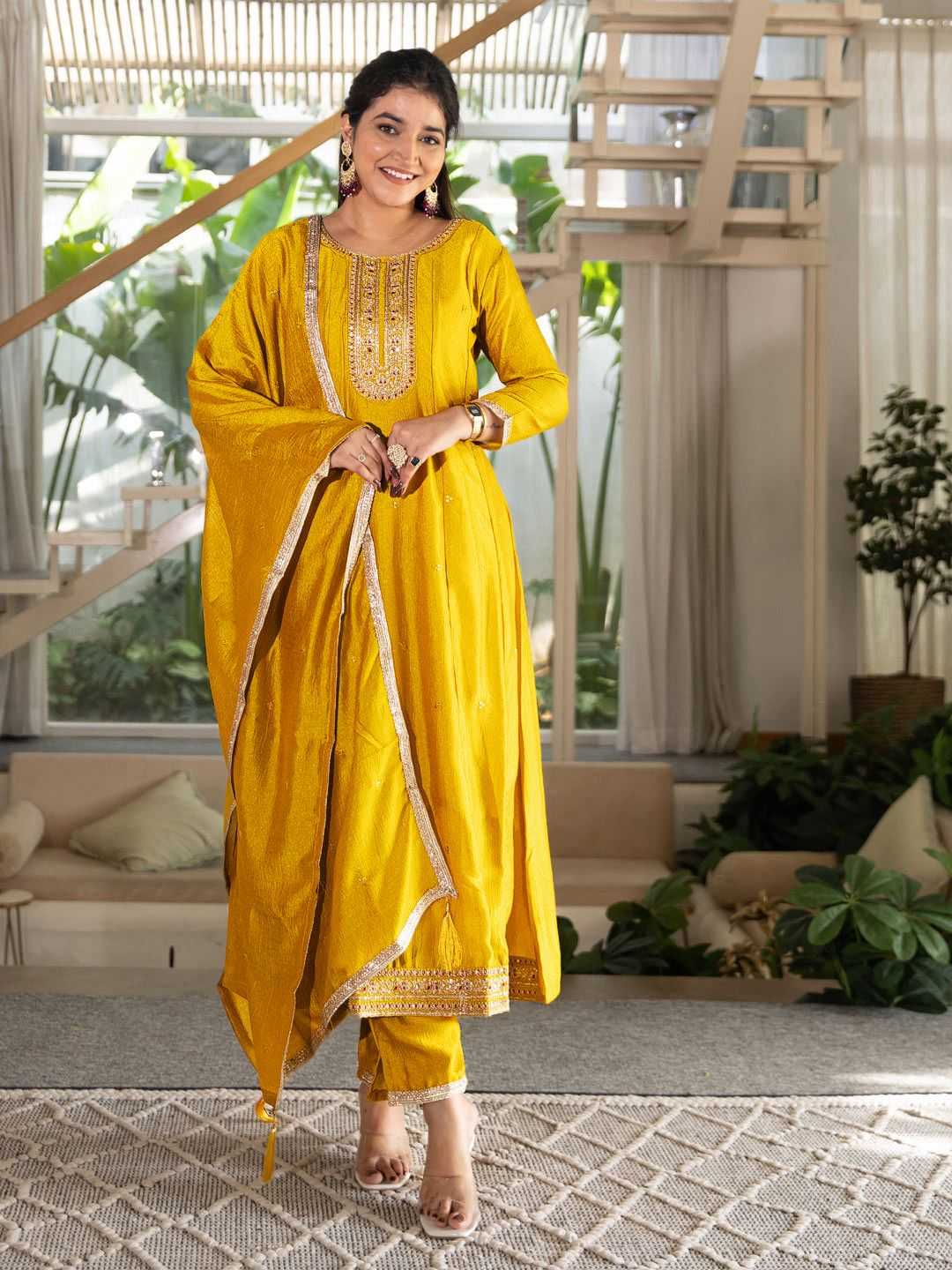 Vichitra Silk Designer Kurti