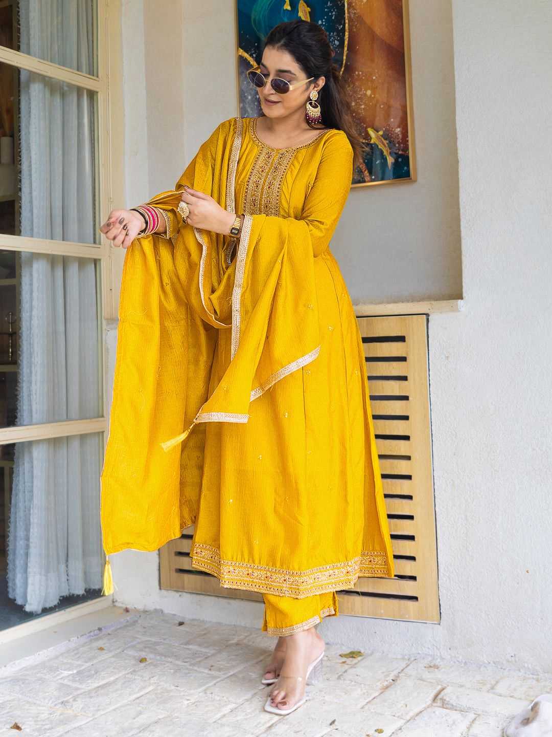 Vichitra Silk Designer Kurti