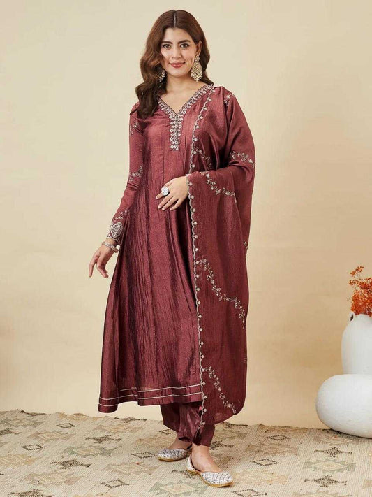 Vichitra Silk Anarkali Kurti