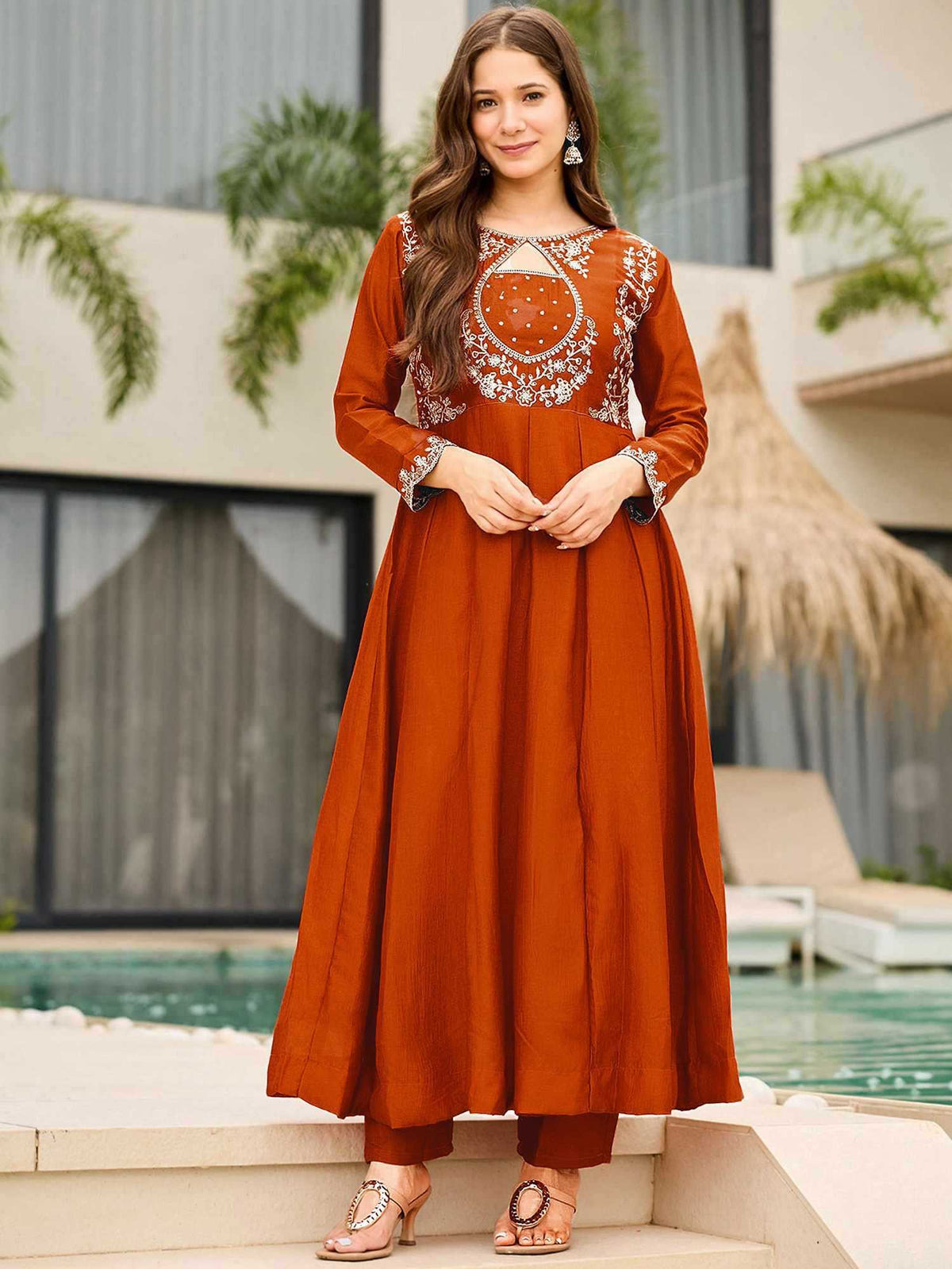 Vichitra Silk Designer Kurti