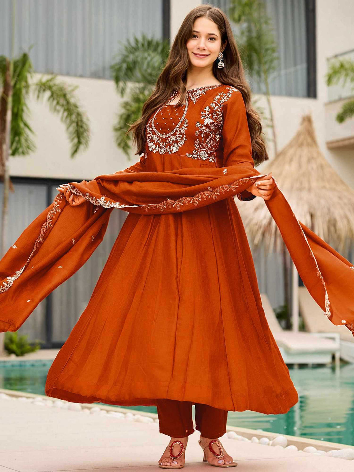 Vichitra Silk Designer Kurti