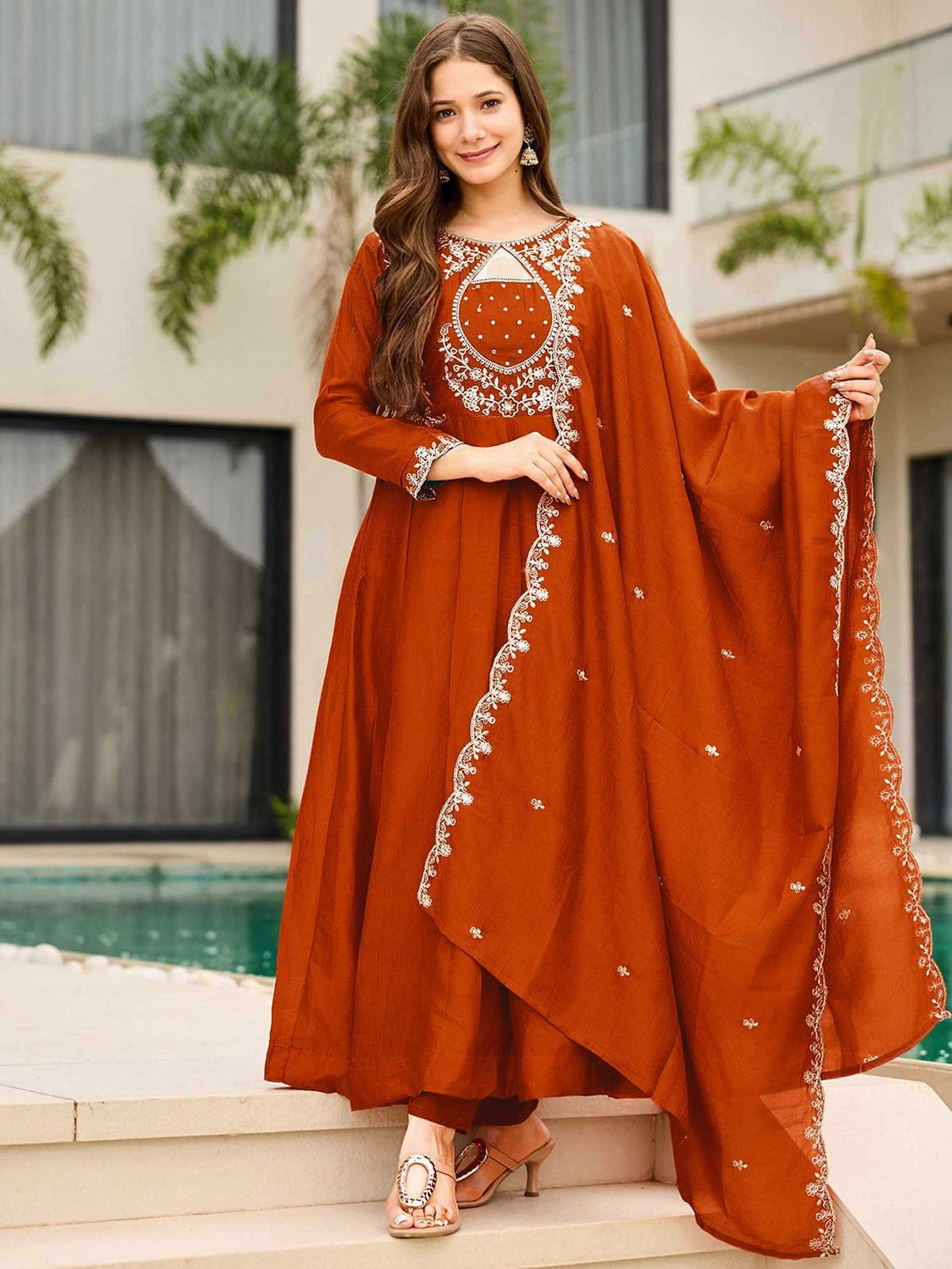 Vichitra Silk Designer Kurti