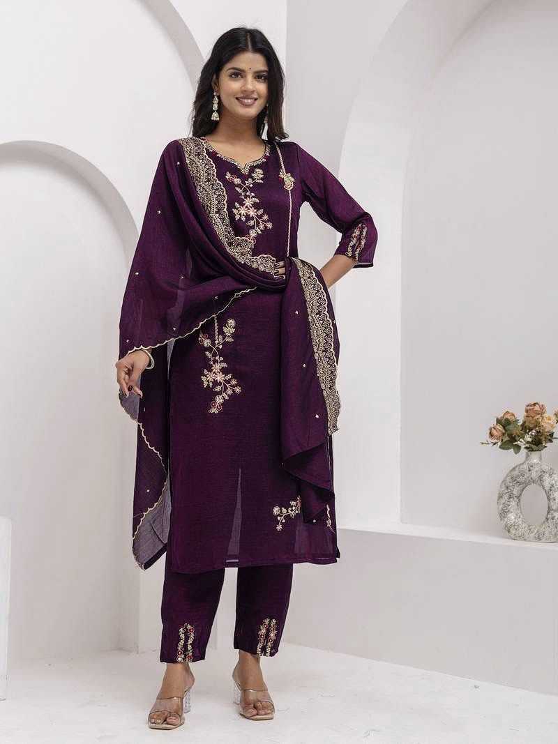 Vichitra Silk Designer Kurti