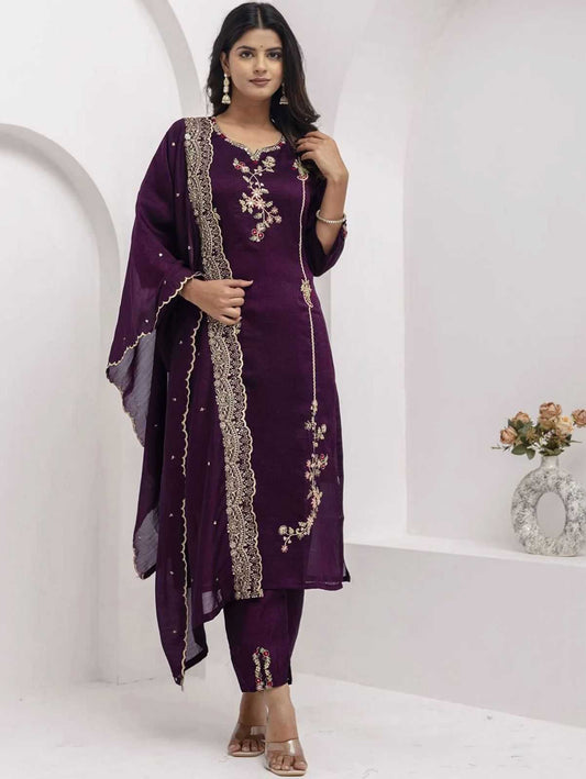 Vichitra Silk Designer Kurti