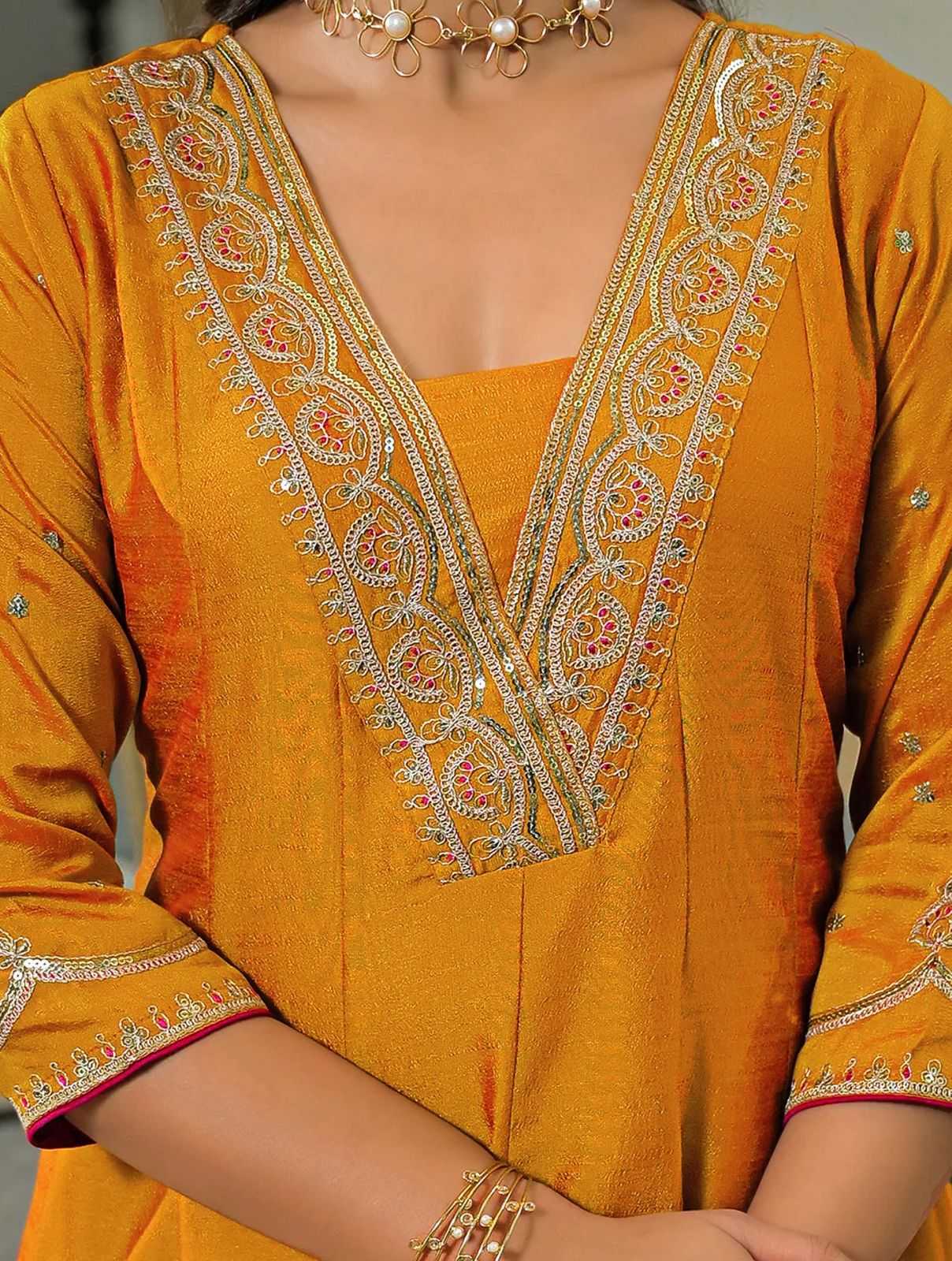 Vichitra Silk Designer Kurti