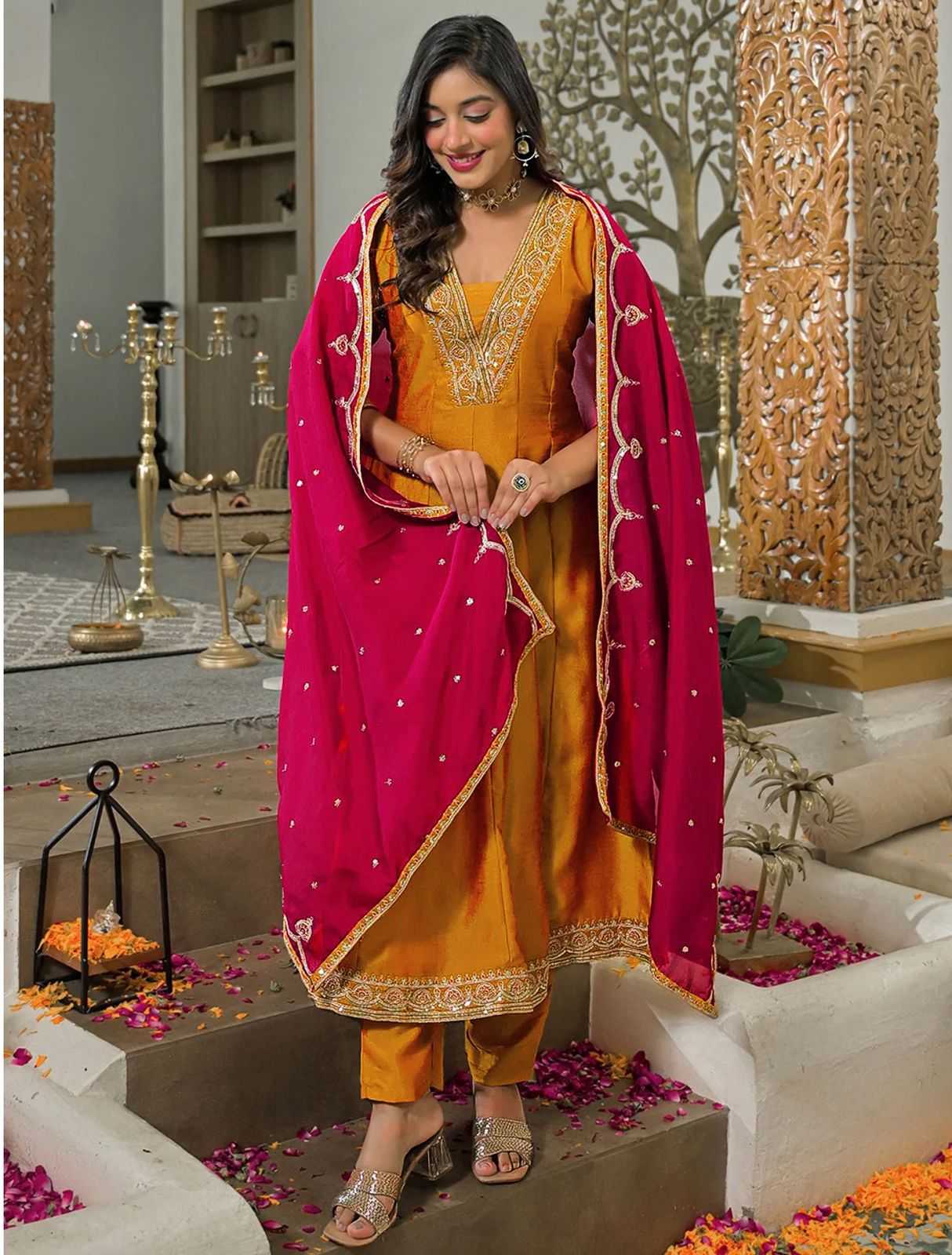 Vichitra Silk Designer Kurti