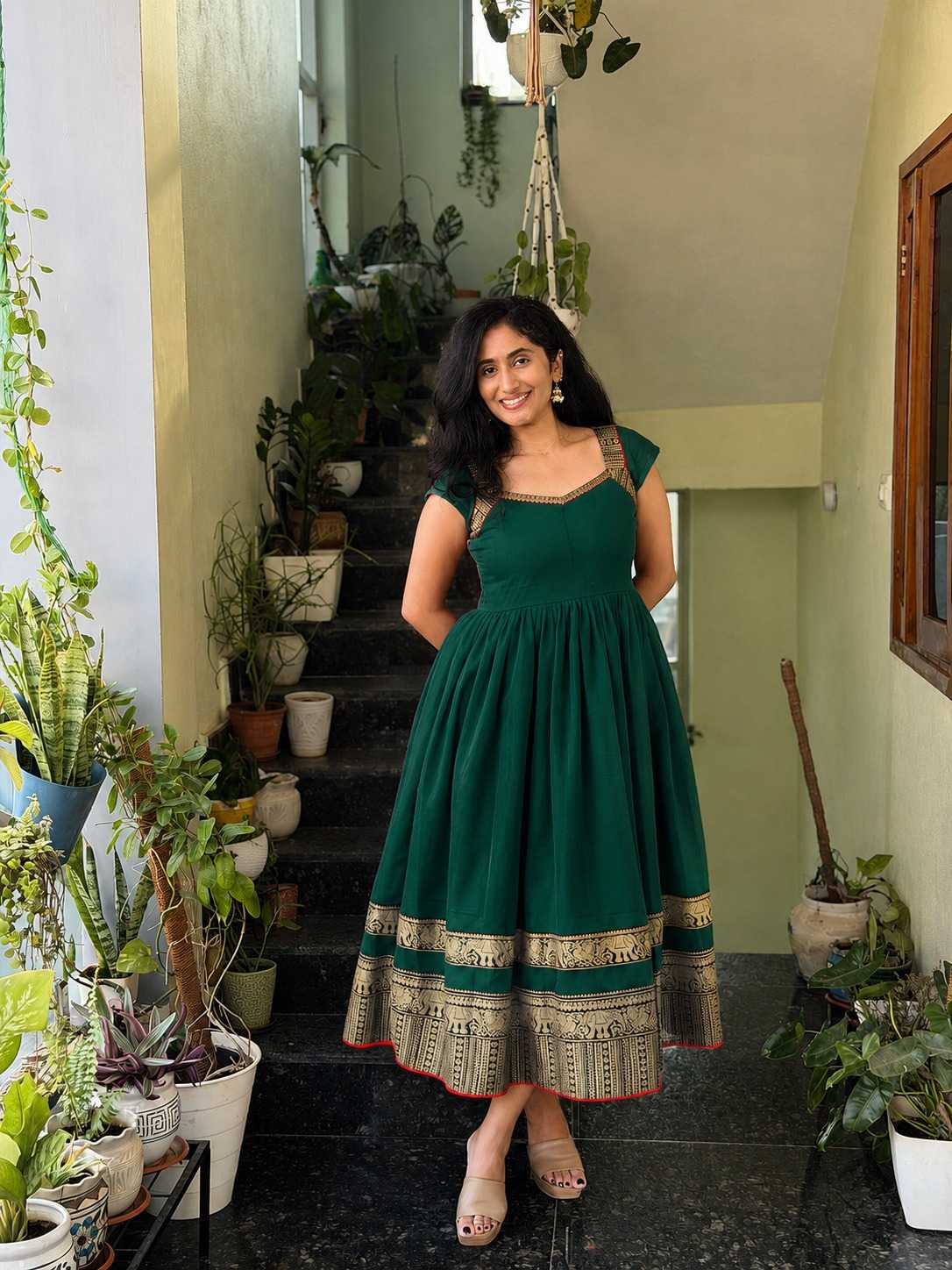 Vichitra Silk Party Gown