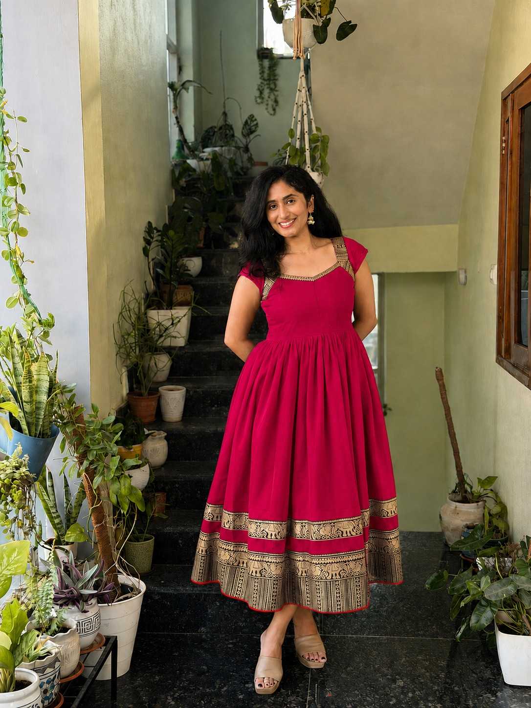 Vichitra Silk Party Gown