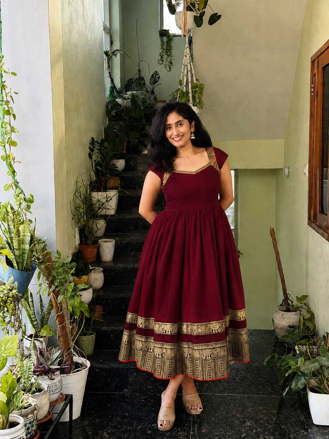 Vichitra Silk Party Gown