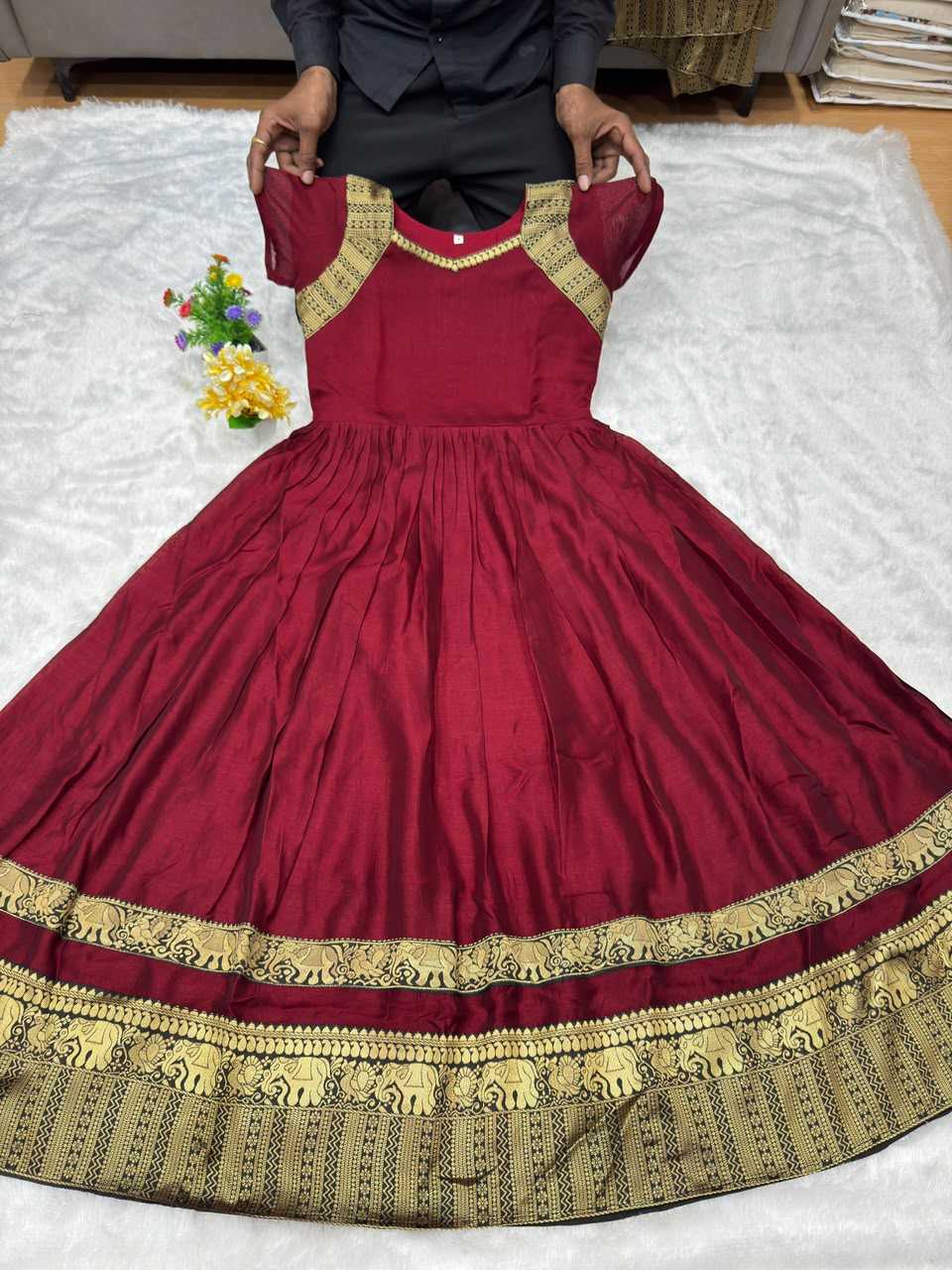 Vichitra Silk Party Gown