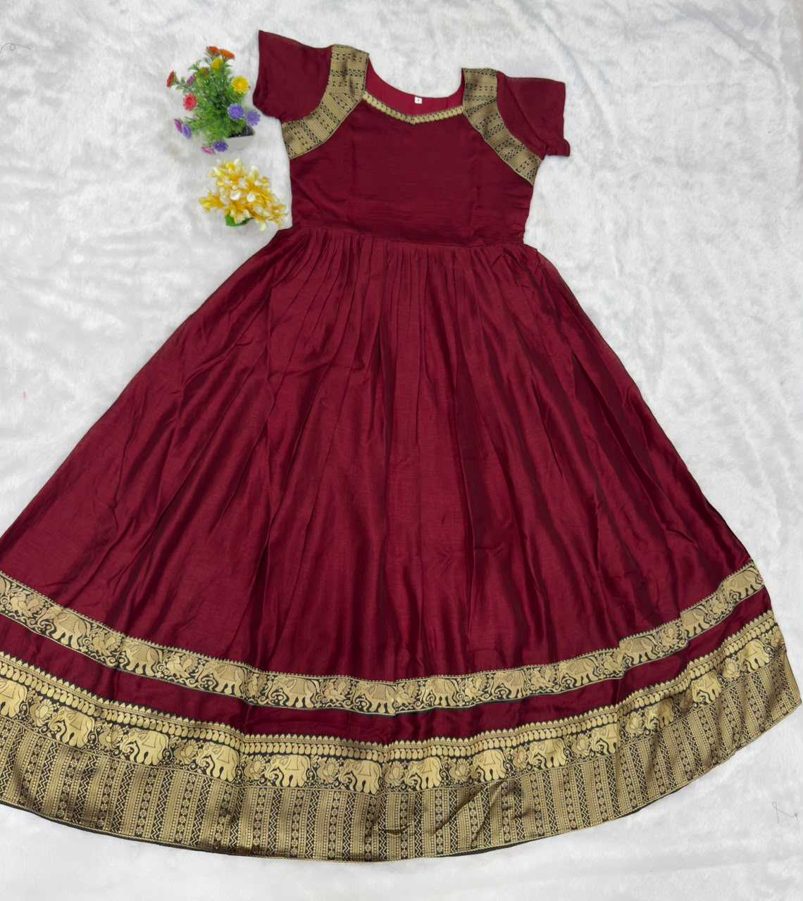 Vichitra Silk Party Gown