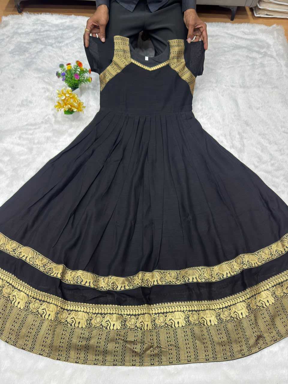 Vichitra Silk Party Gown