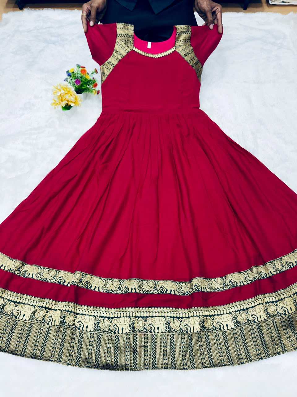 Vichitra Silk Party Gown