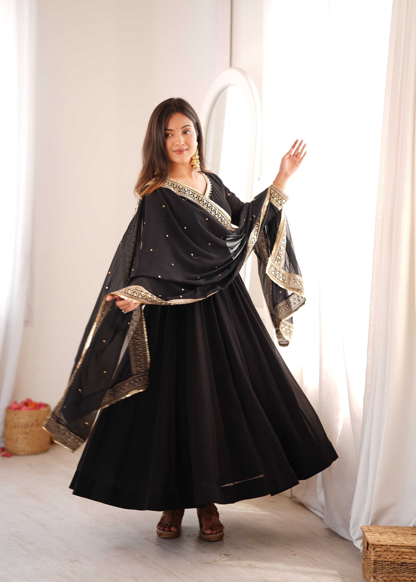 Georgette Embroidery Gown