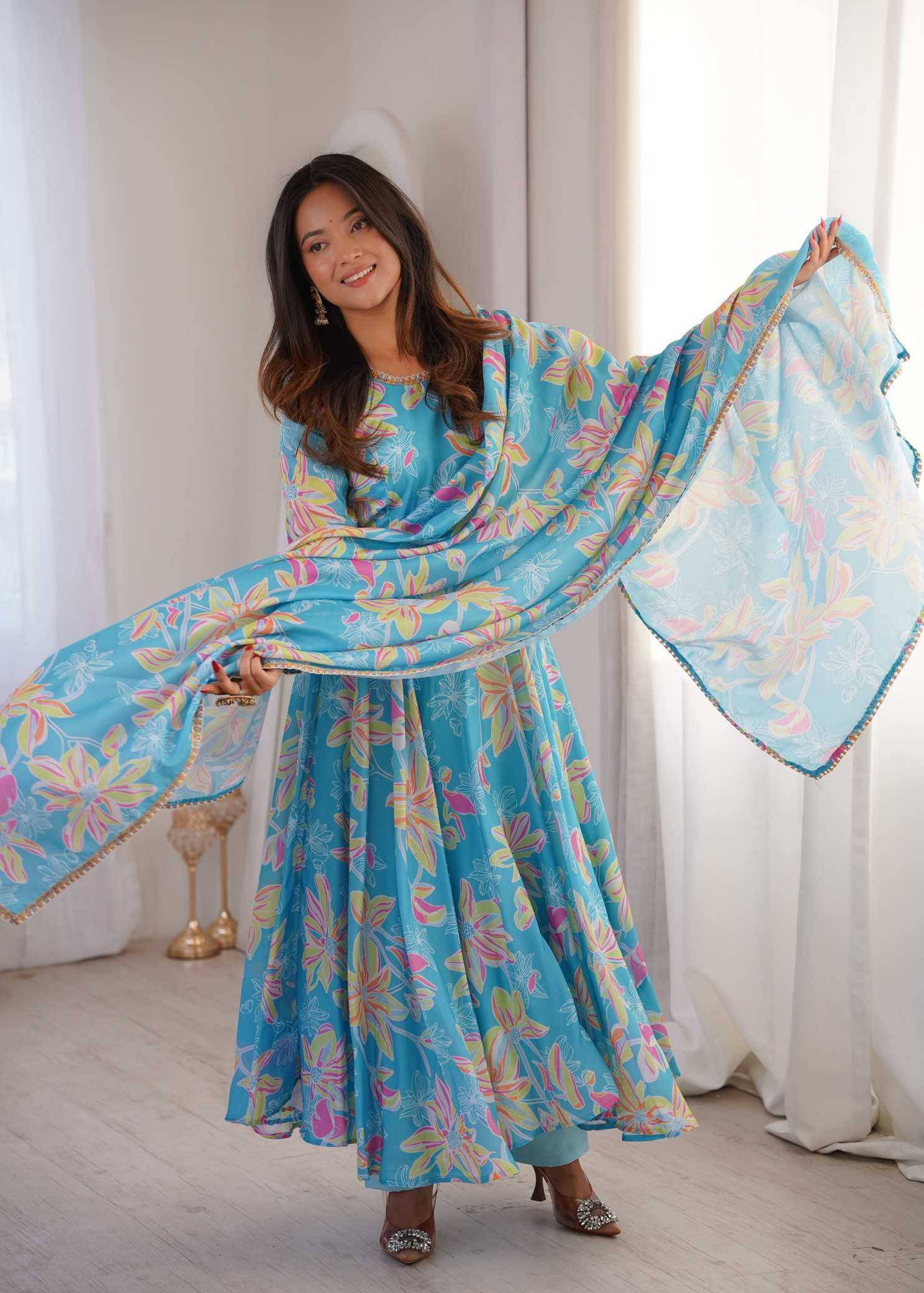 Heavy Muslin Printed Gown