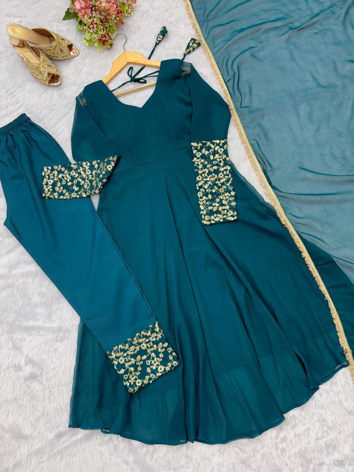 Georgette Embroidery Gown