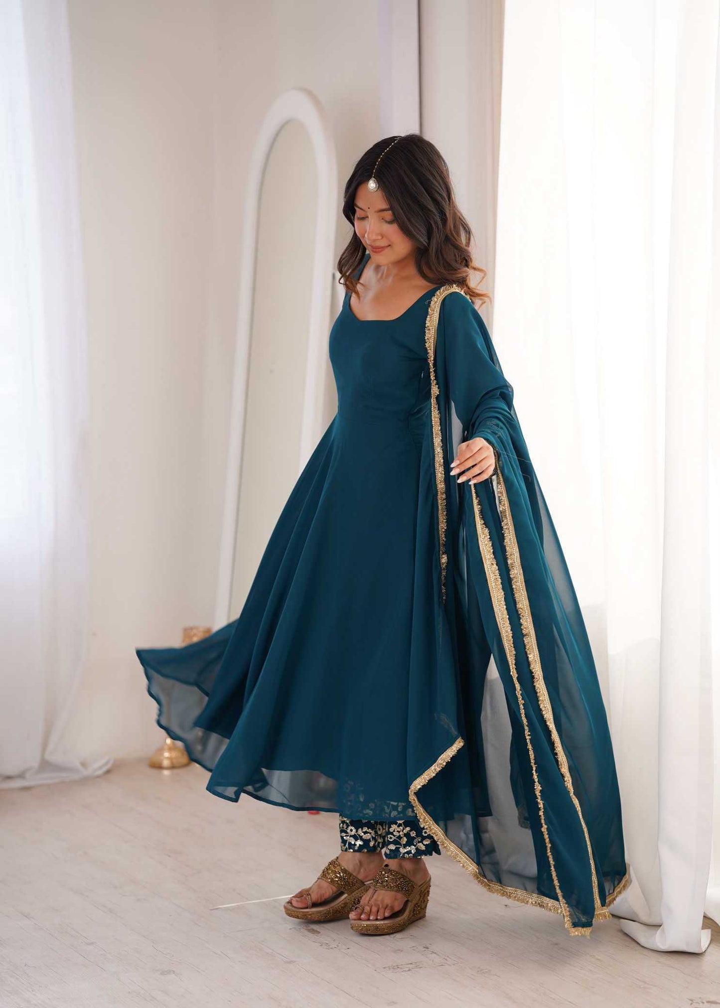 Georgette Embroidery Gown