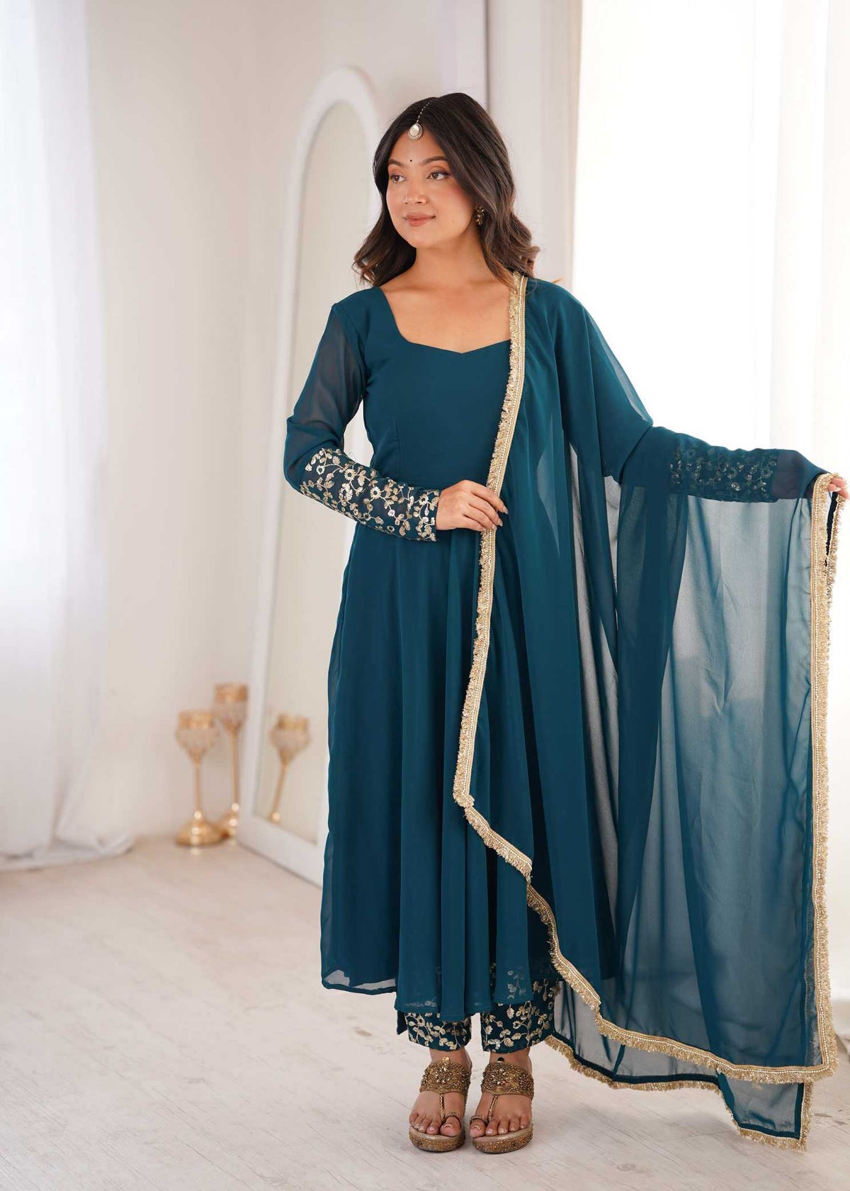 Georgette Embroidery Gown