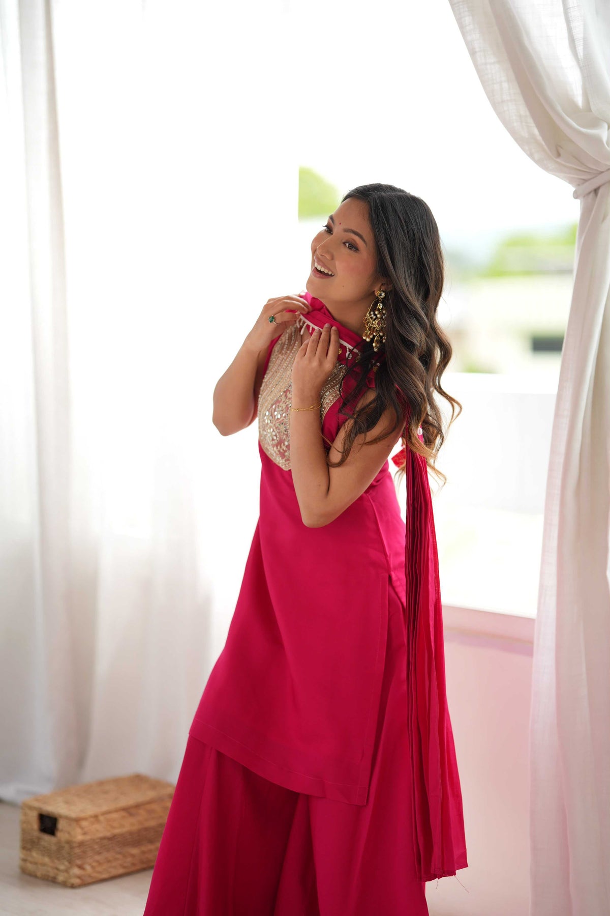 Heavy Roman Silk Designer Kurti