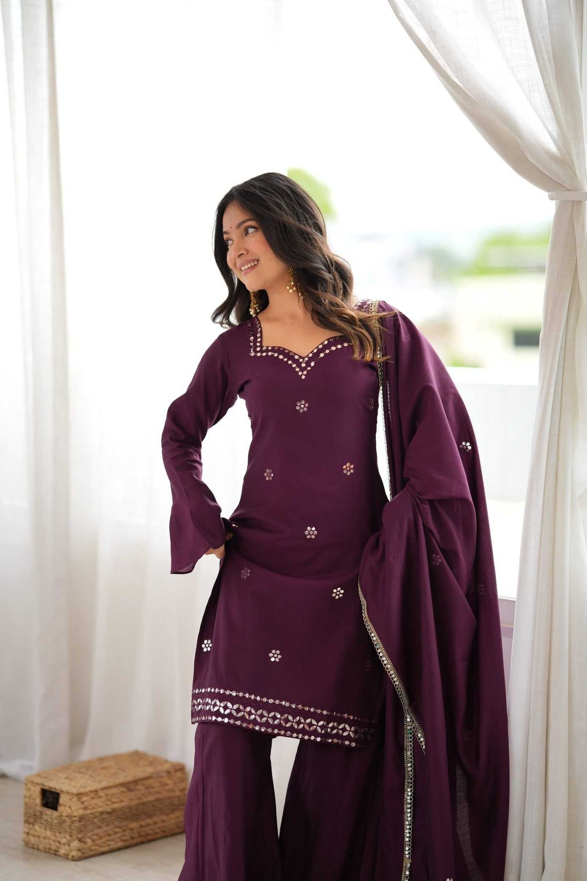 Premium Roman Silk Printed Suit