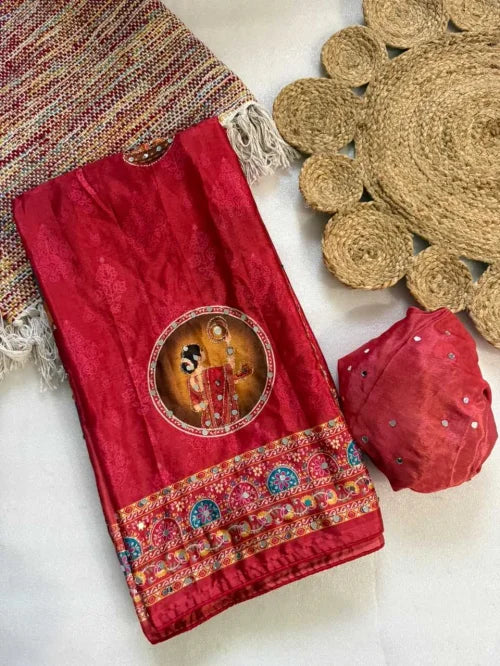 Arshia Heavy Chinnon Silk Soft Saree