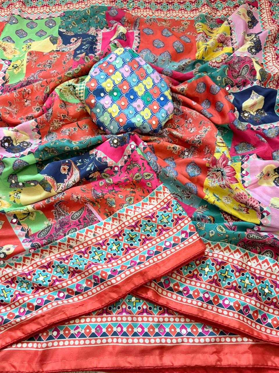 Chinon Silk Party Wear Saree