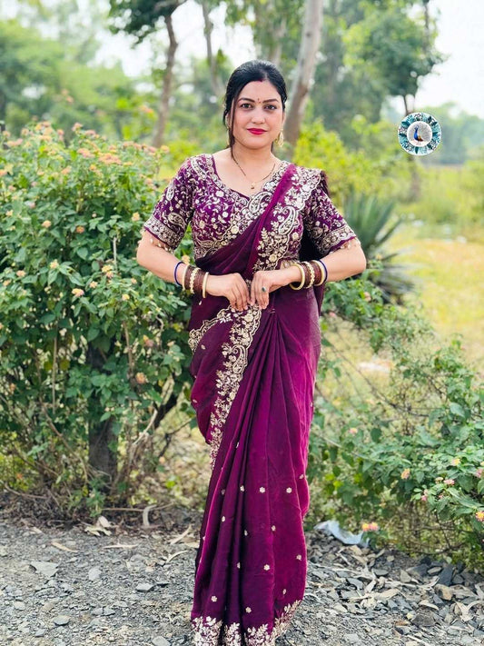 Satin Party Wear Saree