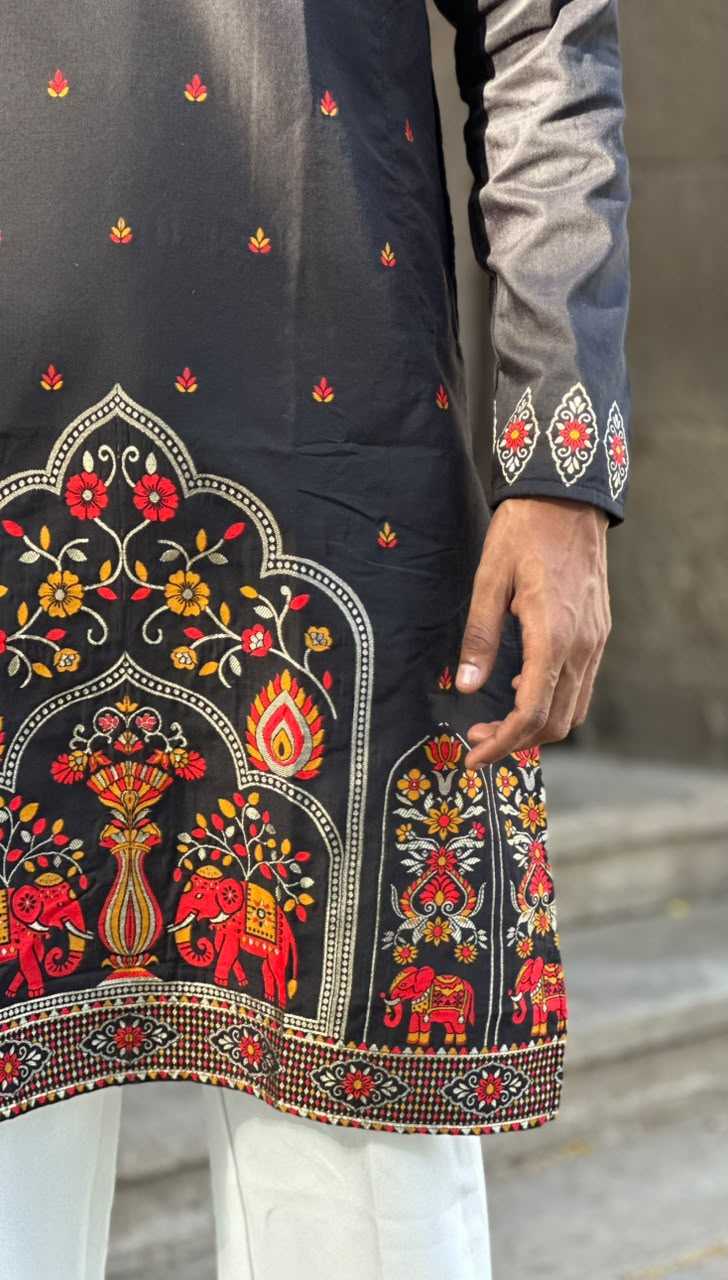 Royal Premium Silk Embroidered Kurta Pajama