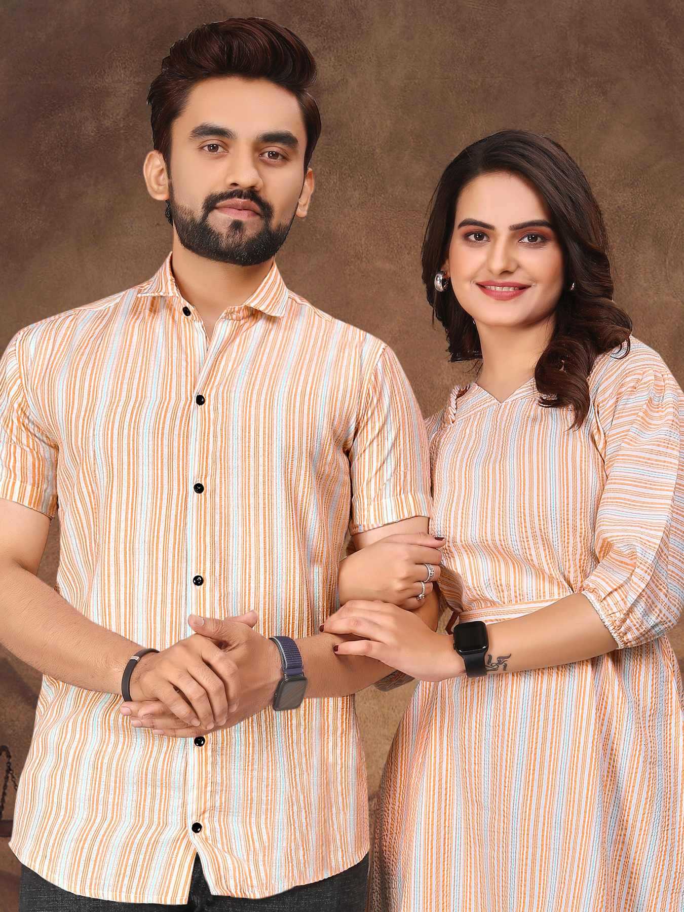 Cotton Couple Matching Ethnic Outfits