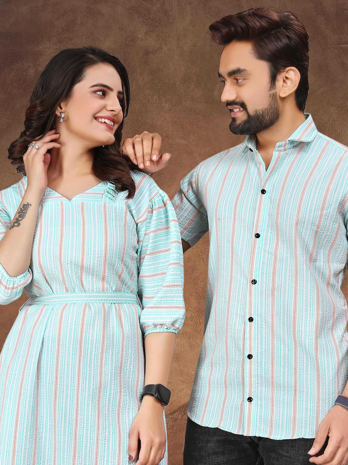Cotton Couple Matching Ethnic Outfits