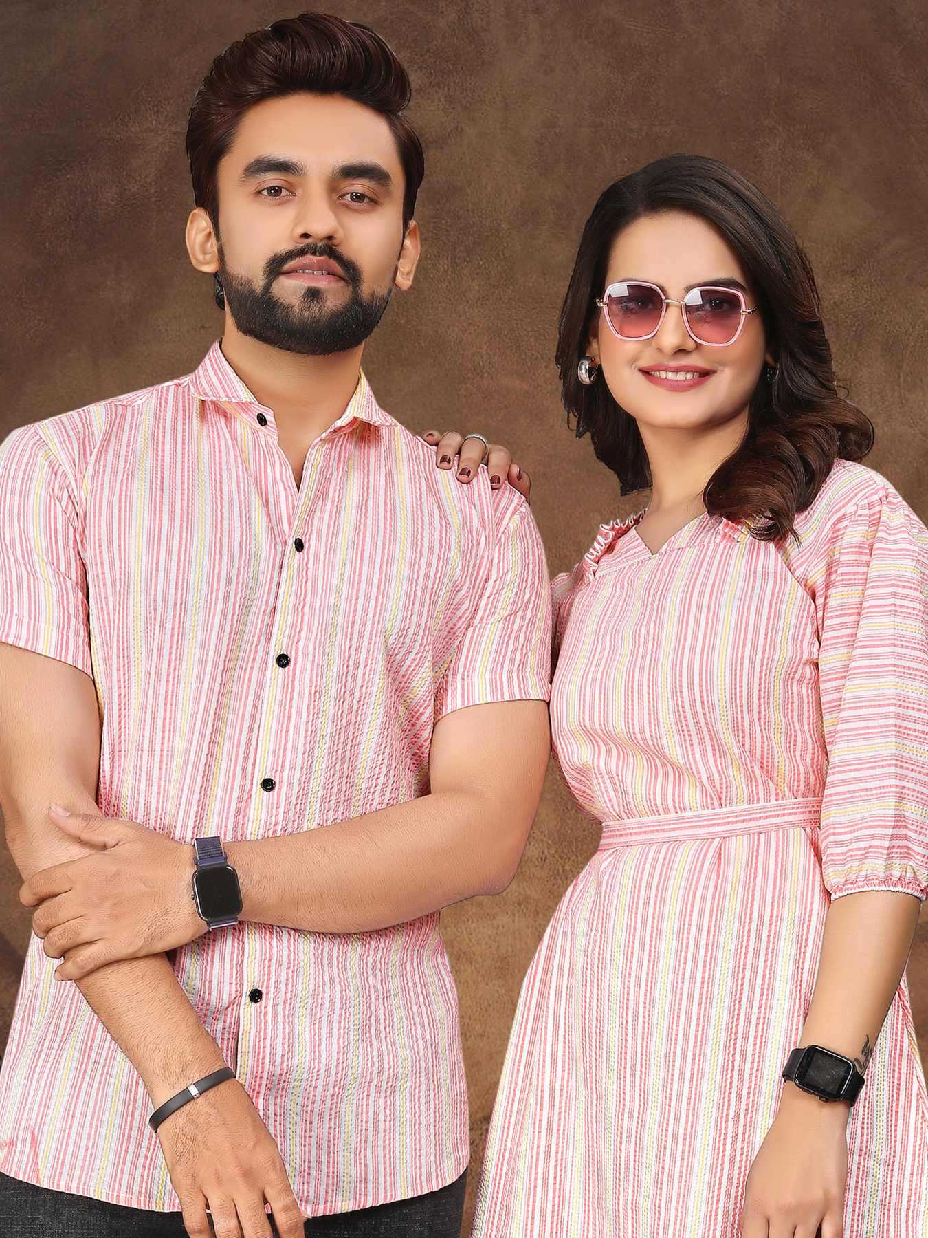 Cotton Couple Matching Ethnic Outfits