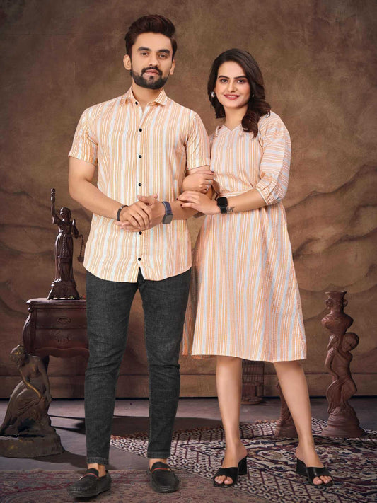 Cotton Couple Matching Ethnic Outfits