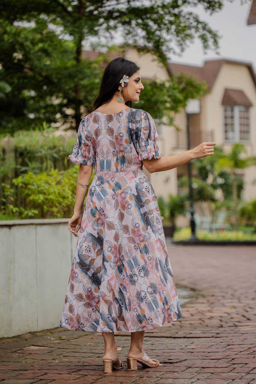 Faux Georgette Printed Gown