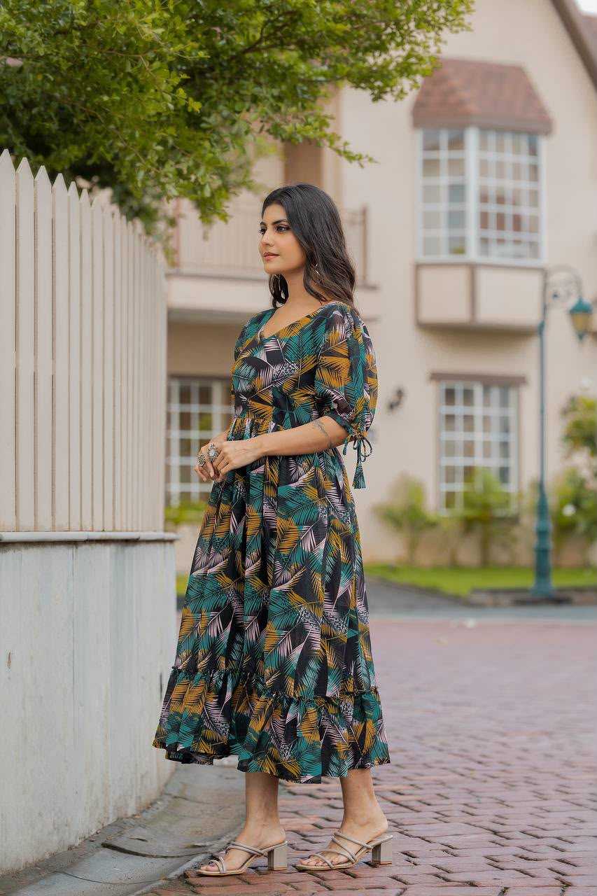 Faux Georgette Printed Gown