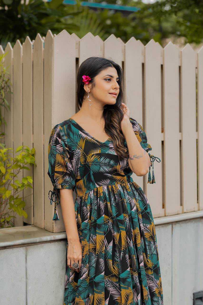 Faux Georgette Printed Gown