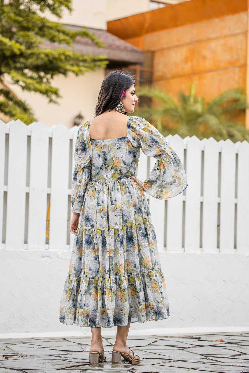 Faux Georgette Printed Gown