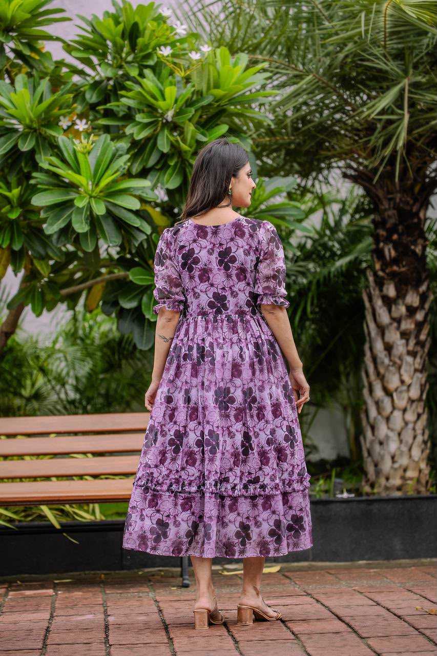 Faux Georgette Printed Gown
