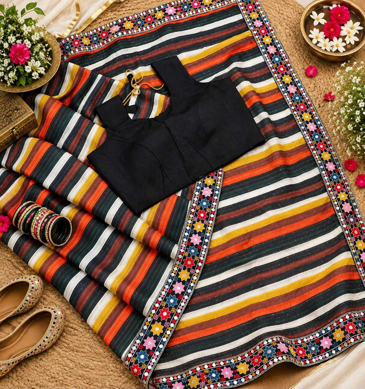 Vichitra Silk Printed Saree