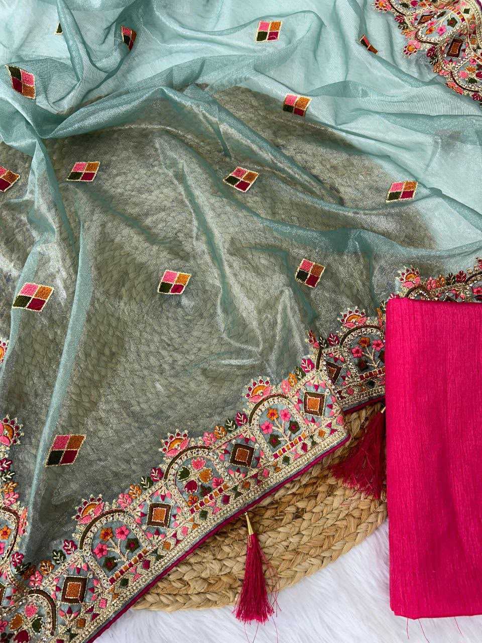 Twill Net Designer Saree