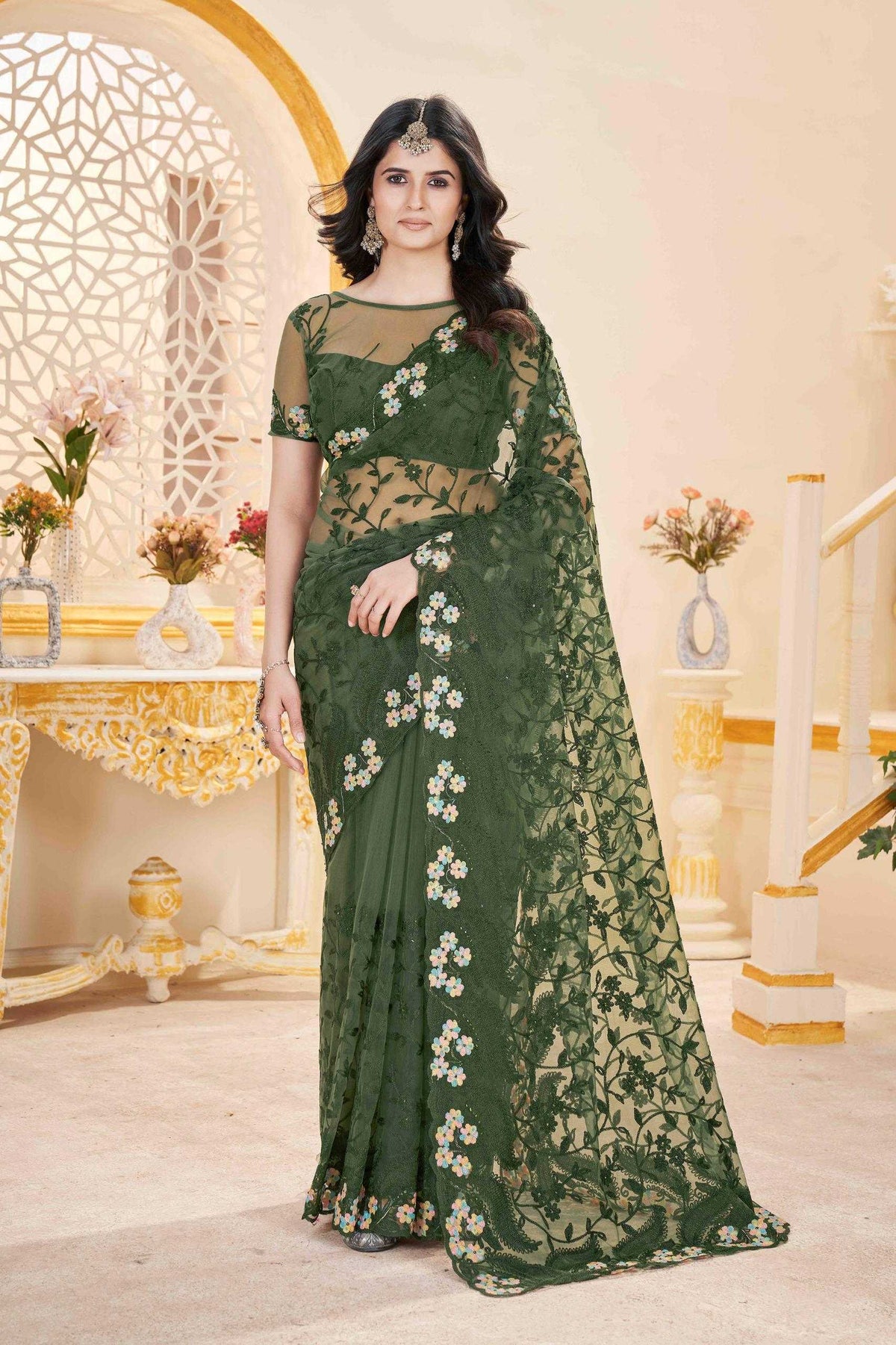 Butterfly Net Designer Saree