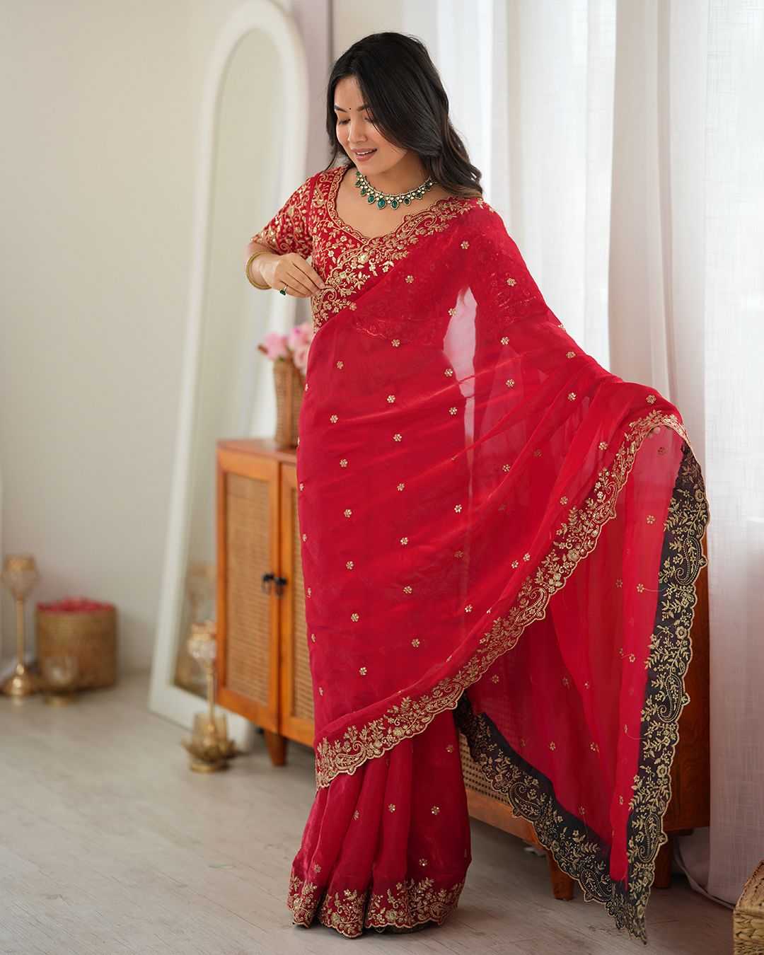 Satin Silk Designer Saree in In More
