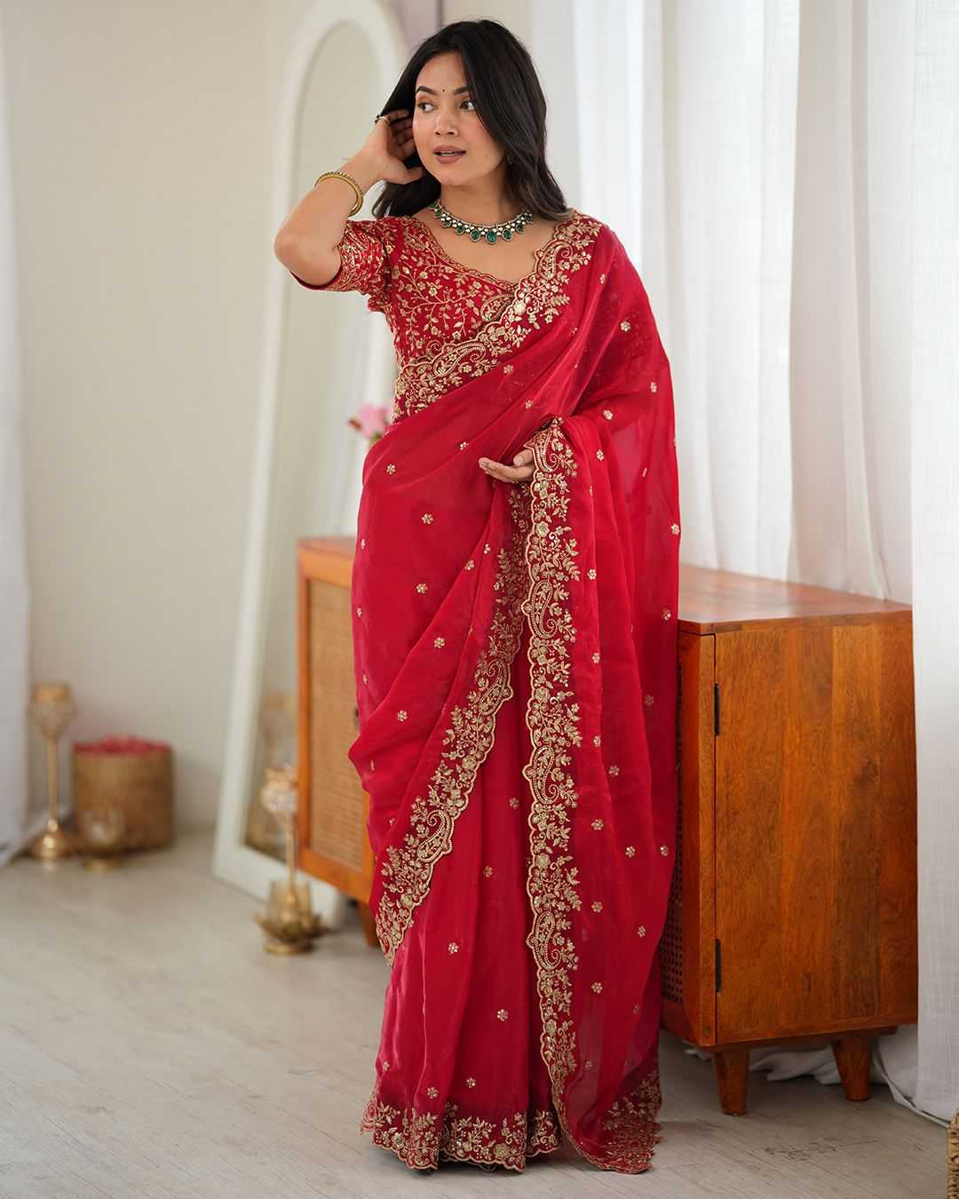 Satin Silk Designer Saree in In More