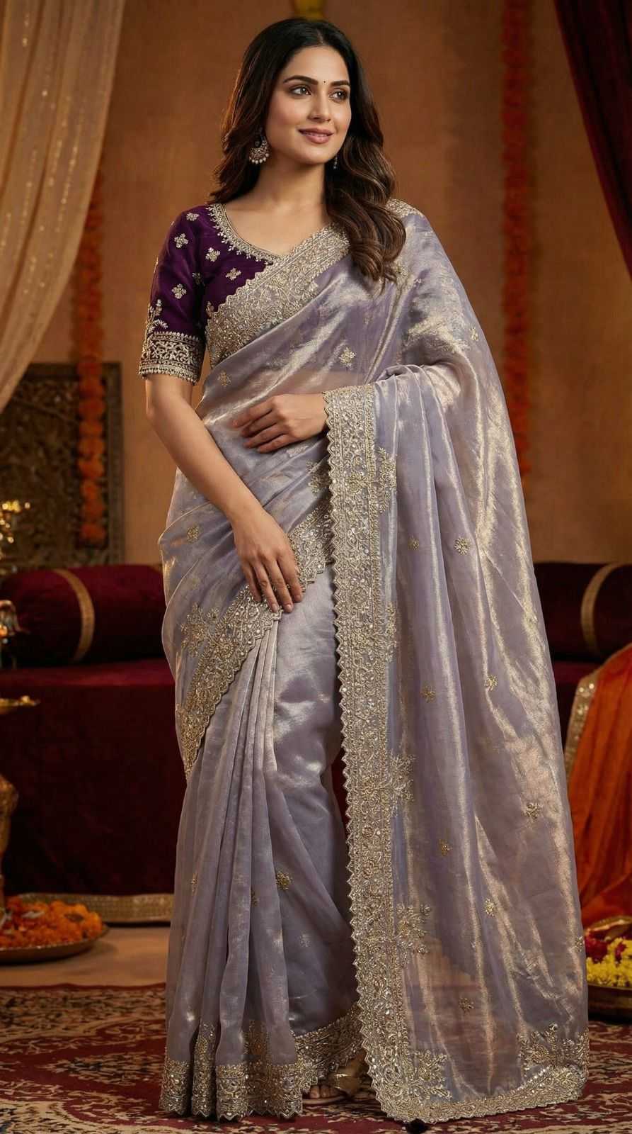 Satin Silk Designer Saree