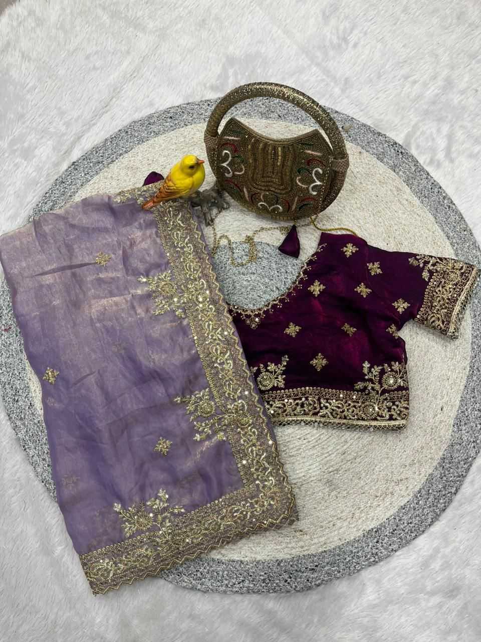 Satin Silk Sequin Saree