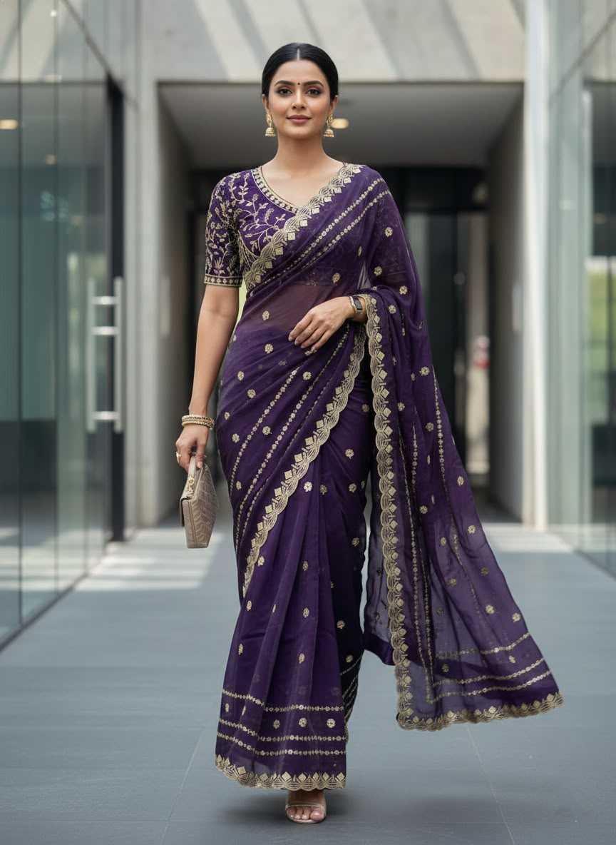 Satin Silk Designer Saree