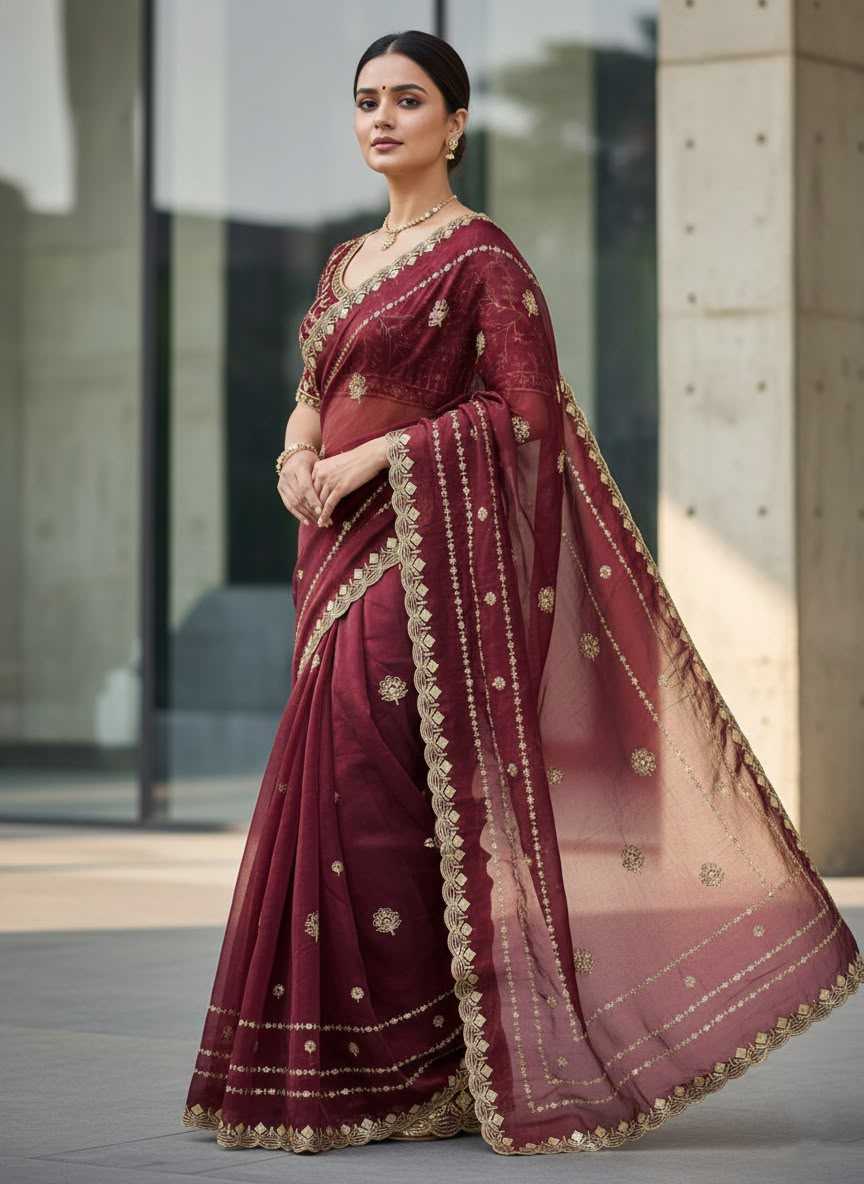 Satin Silk Designer Saree
