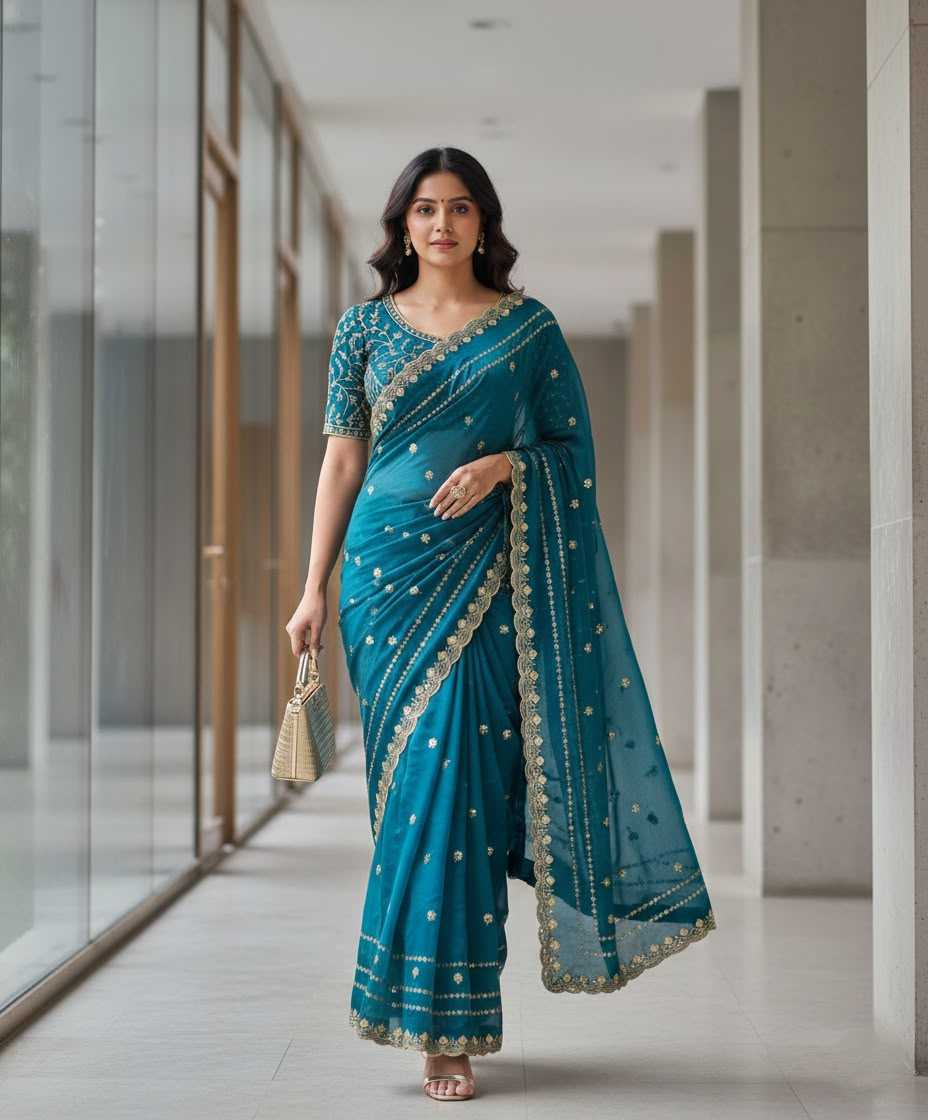 Satin Silk Designer Saree